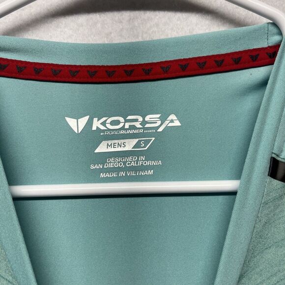 Korsa Road Runner Sports Shirt Mens Small Blue Short Sleeve Running Activewear - Picture 2 of 3